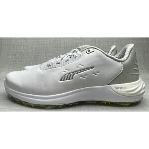 Puma PhantomCat Nitro 378939-03 White Silver Feather Gray Men Golf Shoe Size 8.5